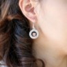 Circle Earrings French Crystal Rhinestones in Women's Drop & Dangle Earrings