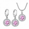 Bridesmaid Wedding Necklace Earrings Christmas - Pink October - CI188IEN45N