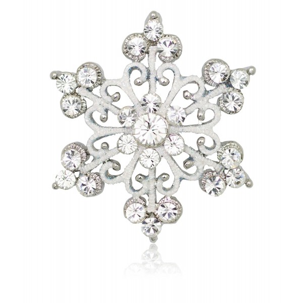 Silver-tone Swarovski Element Crystals Scroll Snowflake Pin Brooch ...