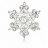 Akianna Silver-tone Swarovski Element Crystals Scroll Snowflake Pin Brooch - CO12736UOF1