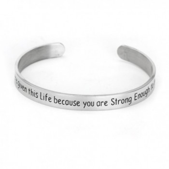 You Were Given This Life Because You are Strong Enough To Live It Inspirational Cuff Bracelet - C31840THDH5