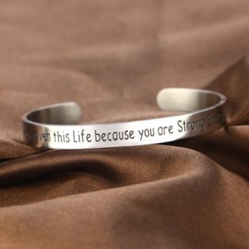 Because Strong Enough Inspirational Bracelet in Women's Cuff Bracelets