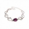 Gimuchy White Gold Swarovski Element Crystal "Lovesick Leaf " Bracelet for Valentine's Day Bangle 017 - C912HIZ3FD5