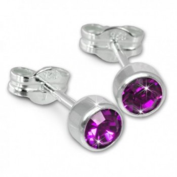 SilberDream earring Zirkonia purple 925 Sterling Silver SDO503V - CP11853VY6F