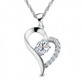 You Are the Only One in My Heart Sterling Silver Pendant Necklace- 18'' - CX12F2PFFJP