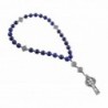 Anglican Rosary Beads- Lapis- Celtic Knots- Celtic Cross- Prayer Beads- Instruction Booklet - CY17Y048U8E