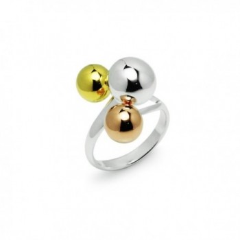 Tricolor Graduated Ball Cocktail Ring - CI12G3EFC79