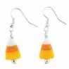 Candy Corn Glass Lampwork Dangle Earrings 1.75" Jewelry - CW11OIZJSCV