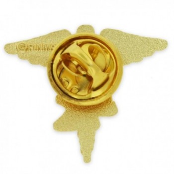 PinMarts Gold Caduceus Enamel Lapel in Women's Brooches & Pins