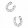 Liavys Horseshoe Fashionable Earrings Sparkling - Rhodium Plated - CH17Y4ACK29