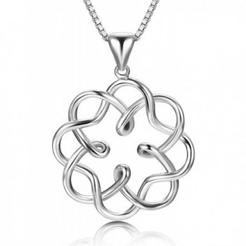 FUNRUN JEWELRY 925 Sterling Silver Celtic Knot Pendant Necklace for Women Girls Infinity Necklace Endless Love - C718C3SQQ5S