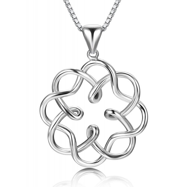 FUNRUN JEWELRY 925 Sterling Silver Celtic Knot Pendant Necklace for Women Girls Infinity Necklace Endless Love - C718C3SQQ5S