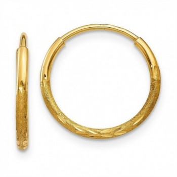 14k Yellow Gold 1.25mm D/C Endless Hoop Earring (13mm Diameter) - C7119CBDBNX