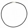 Sterling Silver 3mm Thick Black Leather Cord Necklace - CZ12NGHJHDG