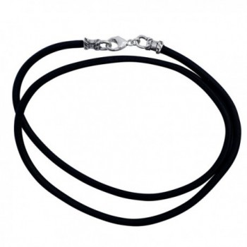 Sterling Silver Thick Leather Necklace