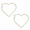 Hear Shape with Gold or Silver Rhodium Plated Hoop Statement Earrings - GOLD COLOR - C91869EMORE