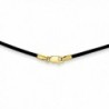 14k Yellow Gold 1.5mm 18in Black Leather Cord Necklace. - CM119CBK23F