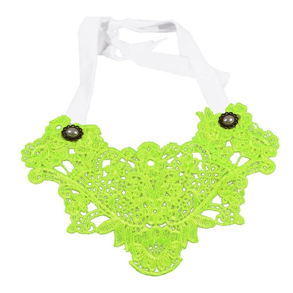 YAZILIND Fluorescent Green Lace Collar Necklace Gothic Lolita Noble Christmas Gift - CN11H8PBNI5