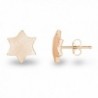 Sterling Silver Plain Matte Finish Geometric 6-Point Hexagram Star David Stud Earrings - CW12F41XKUN