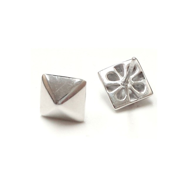 .925 Sterling Silver Pyramid Stud Earrings - C511MJBEJRP