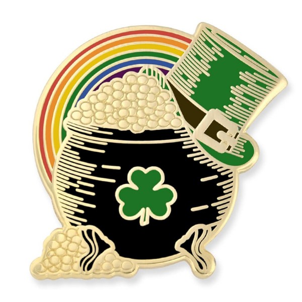 PinMart's Pot of Gold Irish Top Hat Rainbow St. Patricks Day Enamel Lapel Pin - CJ17YC4LLNQ