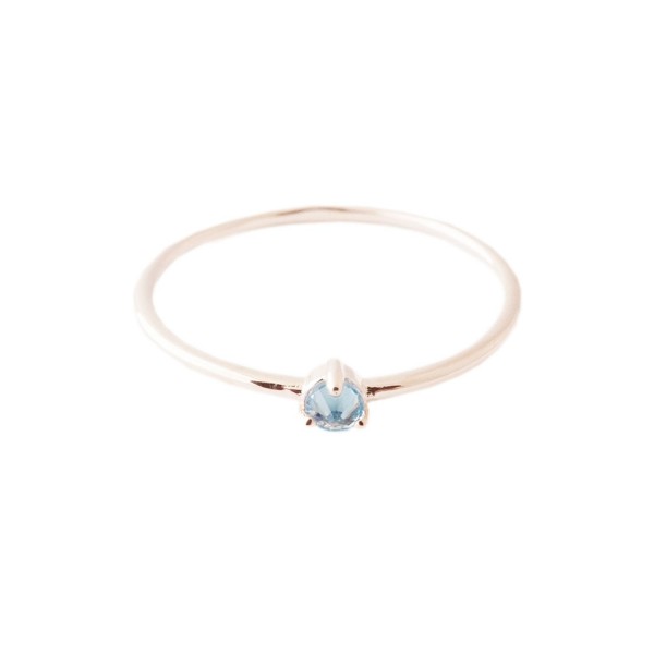HONEYCAT Aquamarine Delicate Crystal Point Solitaire Ring In Gold- Rose Gold- or Silver - Rose Gold - CM185KMCQZR