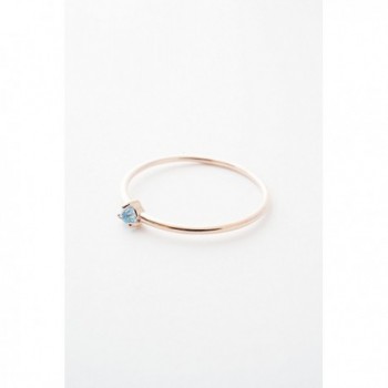 HONEYCAT Aquamarine Solitaire Minimalist Delicate in Women's Stacking Rings