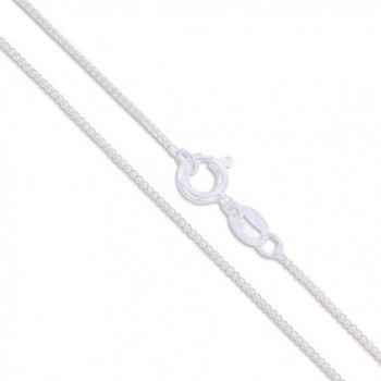 Sterling Silver 1mm Box Chain Necklace - Spring Clasp - CQ11GQ4FH27