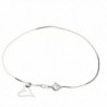 Sterling Silver Heart Charm Serpentine Nickel Free Chain Anklet Italy- 9.5" - C911DYABPT9