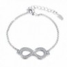 J.Fée " Endless Love " Infinity Symbol Charm Adjustable Bangle Bracelet Made with Swarovski Crystals - Silver - C31884SKR9L