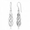 925 Sterling Silver Celtic Knot Symbol Inifity Long Drop Dangle Hook Earrings- 43 mm - CP11ASVML8B