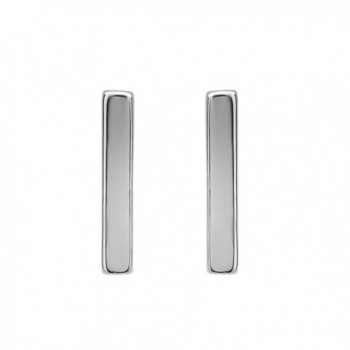 Beaux Bijoux 925 Sterling Silver Gold/ Rose Gold Plated Vertical Bar Stud Earrings - Silver - CY122TEA447