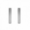 Beaux Bijoux 925 Sterling Silver Gold/ Rose Gold Plated Vertical Bar Stud Earrings - Silver - CY122TEA447