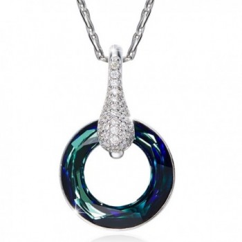 SILYHEART "Lucky Circle" Swarovski Crystal Pendant Necklace- Fashion Women Jewelry Gifts - CK183AY9OKA