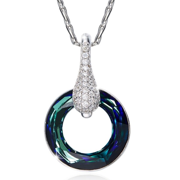 SILYHEART "Lucky Circle" Swarovski Crystal Pendant Necklace- Fashion Women Jewelry Gifts - CK183AY9OKA