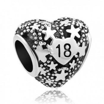 LovelyJewelry 18th Birthday Charms Pentagram Heart Love Beads For Bracelet - CY12NBV0XYE