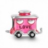 SOUFEEL Love Pink Railway Carriage Charm 925 Sterling Silver Christmas - CU12876B8IX