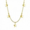 Sterling Silver Dangling Stars Choker Necklace - CR182ZSUR69