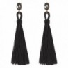 Boderier Tassel Earrings Bohemian Crystal - Black - CG186EAM98C