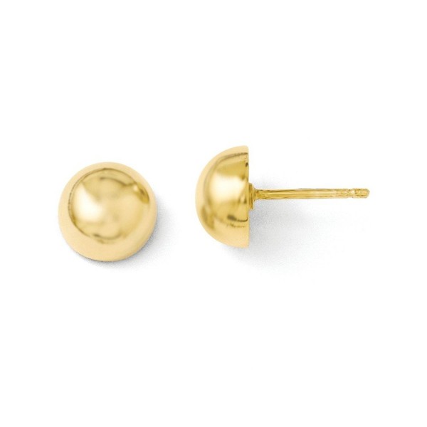 Sterling Silver 9.00mm 14k Gold-Plated Polished Button Earrings - C911FRSL6DH