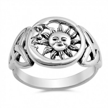 Sun Moon Universe Cute Ring New .925 Sterling Silver Celtic Knot Band Sizes 5-10 - CH12HBSJA8R