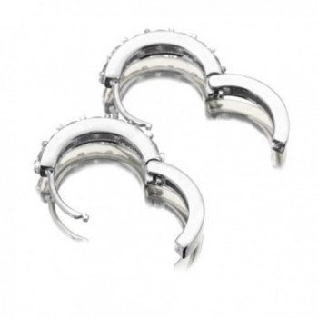 Fashion Jewelry 925 Sterling Silver Rhinestones Hoop Diamond Stud Earrings for Women - CZ12DTKB3JL