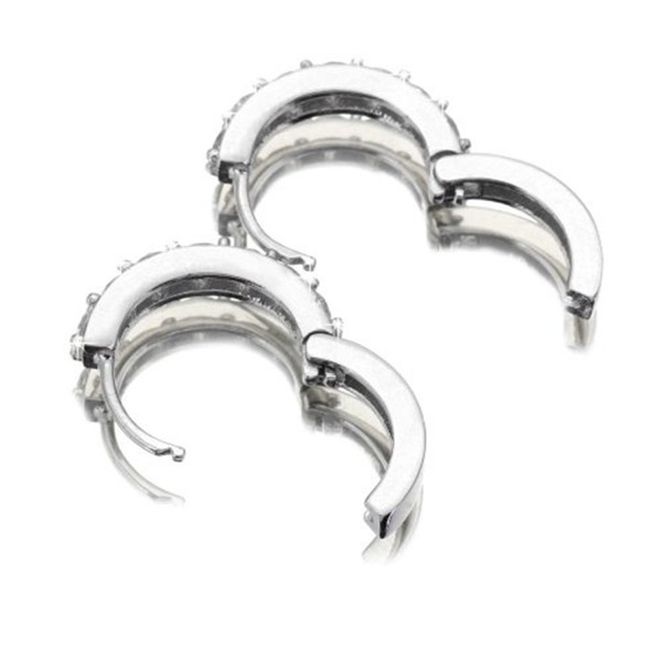 Fashion Jewelry 925 Sterling Silver Rhinestones Hoop Diamond Stud Earrings for Women - CZ12DTKB3JL