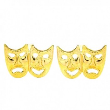 Yellow Comedy Tragedy Theater Earrings