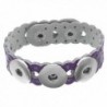 Godagoda Leather Bracelet Fits Snap Buttons - Purple - CA1227IRKW5