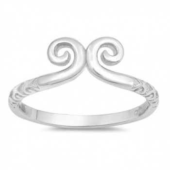 Swirl High Polish Fashion Statement Ring New 925 Sterling Silver Band Sizes 4-10 - CB12NVXLPA0