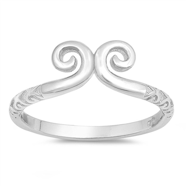 Swirl High Polish Fashion Statement Ring New 925 Sterling Silver Band Sizes 4-10 - CB12NVXLPA0