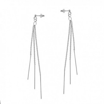Cascading Chains Sterling Silver Earrings in Women's Stud Earrings