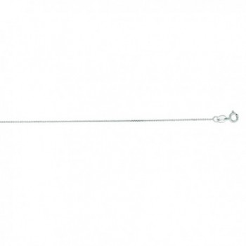 10K 16 inch long White Gold 0.8mm wide Diamond Cut Cable Chain with Lobster Clasp FJ-025WLCAB-16 - C311HJTB3MB