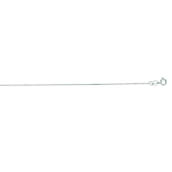 10K 16 inch long White Gold 0.8mm wide Diamond Cut Cable Chain with Lobster Clasp FJ-025WLCAB-16 - C311HJTB3MB